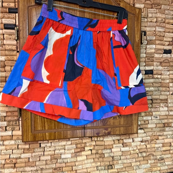 NWT FRNCH Paris Marylou moving flowers multicolor cotton short size XS - Picture 3 of 6
